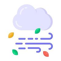 Icon of cloud with lighting bolts, concept of thunderstorm vector