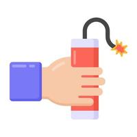 Hand bomb flat trendy icon design vector