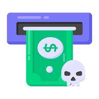 Insecure withdraw in flat style icon, editable vector