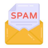 Spam mail in flat style icon vector