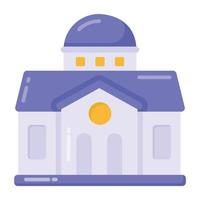 edificio en icono de estilo plano vector