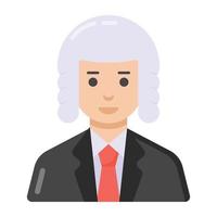 Judge in flat style icon vector