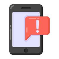 Message Alert in flat style icon, editable vector