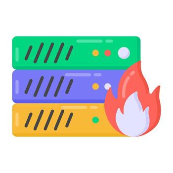 Server security in flat style editable vector