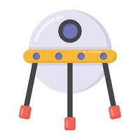 Flat design of space capsule, ufo icon vector