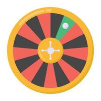 Casino wheel flat icon, editable vector