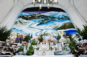 Very large christmas nativity crib photo