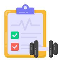 Dumbbell with chart, flat icon of fitness chart vector