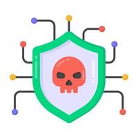 Hacked network in flat style icon, editable vector