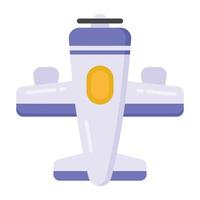 avión de hélice en icono de estilo plano vector