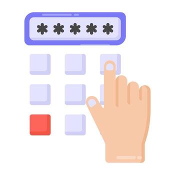 pin contraseña en vector editable de estilo plano