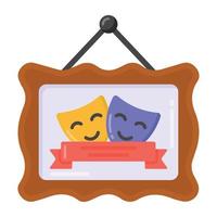 A hanging theatre board icon in flat design vector