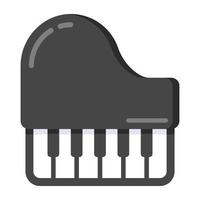 Music instrument device, flat design of piano vector