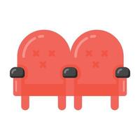 Cinema seats icon in flat editable design vector