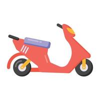 Scooter bike icon design flat vector, two wheeled motor vehicle vector