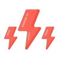 Flat icon of lightning bolts vector design