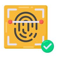 Biometric in solid style icon, editable vector