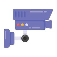 Cctv camera in flat style icon, editable vector