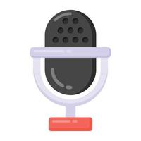 Mic in hand, singing concept in flat icon vector