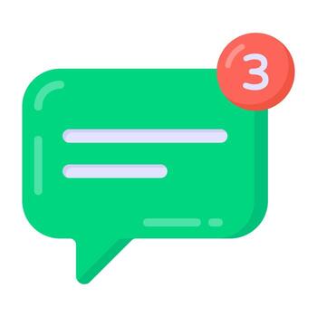 notificaciones de chat en icono de estilo plano, vector editablenotificaciones de chat en icono de estilo plano, vector editable