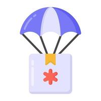 Military parachute flat icon premium download vector