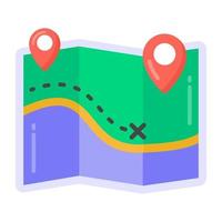 Location map in flat trendy icon, map navigation vector