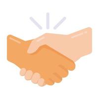 Handshake denoting flat icon of deal, editable vector