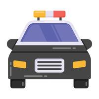 vector de icono de coche de policía en diseño plano