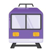 Icon of train engine, flat design vector