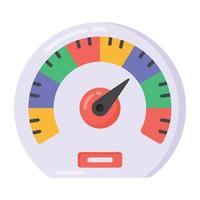 Speedometer flat style editable vector, speed indicator vector