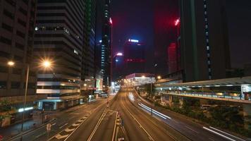 4 sequenza timelapse k di hong kong, cina - il traffico cittadino di notte video