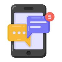 Chat notifications in flat style icon, editable vectorChat notifications in flat style icon, editable vector