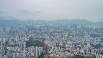 Secuencia de lapso de tiempo de 4k de hong kong, china - edificios durante el día video