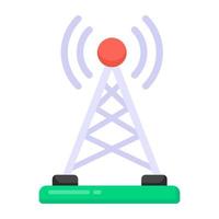 Design of radio tower in editable flat style vector