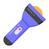 A portable battery powered electric lamp, torch  icon vector