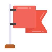 Flagpole flat style icon, editable vector