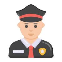 Policeman in flat style editable vector