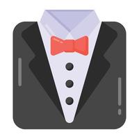 Flat editable icon of tuxedo vector