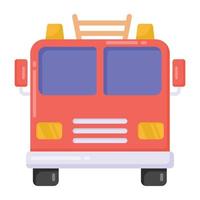 Fire engine vector icon in flat design
