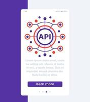 API, application programming interface, mobile banner, vector