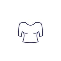 Blouse icon on white, line vector