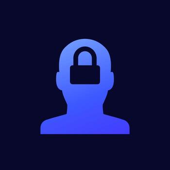 Fixed mindset icon, self improvement concept vector