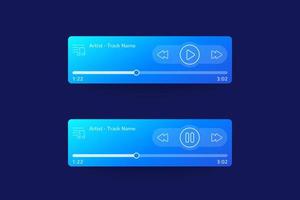 Music player ui, interface design for mobile apps and web vector