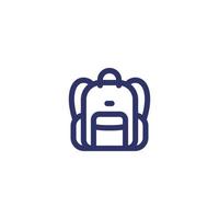 backpack line icon on white vector