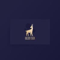 deer, stag logo design, gold on dark vector
