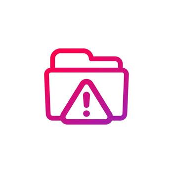 ftp warning, folder error icon vector