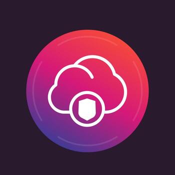 secure cloud vector icon