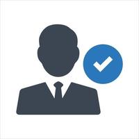 Verified account, accept, login icon vector