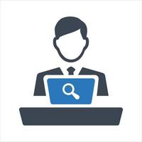 búsqueda de empleo, icono de solicitud de empleo en línea vector