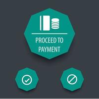 Proceed to payment, app ui elements, vector illustration